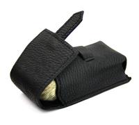 Uomo Pennello da Barba da Viaggio Cover 100% Reale Mucca Pelle IN Nero Colore