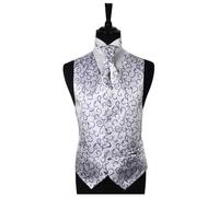 Uomo Pergamena Occasione Speciale Matrimonio Sposo Gilet & Foulard - Size 86.4cm