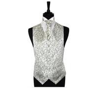 Uomo Pergamena Occasione Speciale Matrimonio Sposo Gilet & Foulard - Size 86.4cm