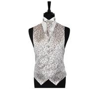 Uomo Pergamena Occasione Speciale Matrimonio Sposo Gilet & Foulard - Size 86.4cm