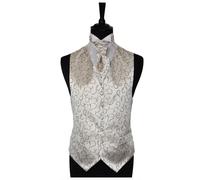 Uomo Pergamena Occasione Speciale Matrimonio Sposo Gilet & Foulard - Size 86.4cm