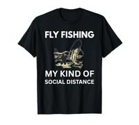 Uomo Pesca a Mosca Il Mio Tipo di Distanza Sociale Maglietta