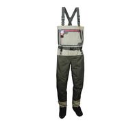 Uomo Pesca Petto Trampolieri Traspirante Calza Piede Trampoliere Leggero Convertibile Caccia Wading Pants Kit Per La Pesca A Mosca, Verde, L