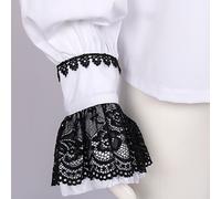Uomo Pizzo Ricamo Camicia Maglietta Rinascimento Steampunk Gotico Ruffle Vintage