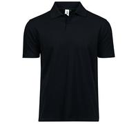 Uomo Polo Maglietta Maglia Bio Misto Cotone Nero 60C XS - 5XL TeeJays