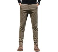 Uomo Primavera Autunno Stile Coreano Trendy Sciolto Dritto Semplice Versatile Elastico Workwear Pantaloni, cachi, 50