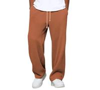 Uomo Primavera e Autunno Marchio di Moda Allentato Verticale Pantaloni Diritti Gamba Larga, Orange-b, 3XL