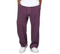 Uomo Primavera e Autunno Marchio di Moda Allentato Verticale Pantaloni Diritti Gamba Larga, Viola Scuro-b, 4XL