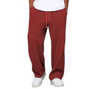 Uomo Primavera e Autunno Marchio di Moda Allentato Verticale Pantaloni Diritti Gamba Larga, Wine-b, 4XL