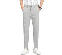Uomo Primavera Estate Tinta unita Elastico Tapered Nine-Tenths Trendy Casual Pantaloni, 955 Grigio Chiaro B, 50