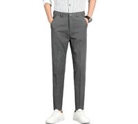 Uomo Primavera Estate Tinta unita Elastico Tapered Nine-Tenths Trendy Casual Pantaloni, 955 Grigio Scuro B, 50