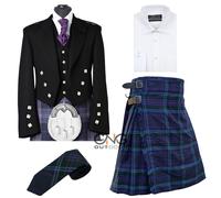 Uomo Prince Charlie Giacca 4 Pezzi Kilt Vestito Tradizionale Matrimonio Kilt Set