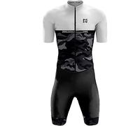 Uomo Pro Trifunzione Manica Corta Sport All'aperto Abbigliamento Triathlon, per Corsa Piedi, Nuoto, Ciclismo Body (TYP-3,L)
