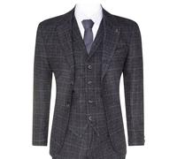 Uomo Quadri Grigio 3 Pezzi Tweed Abito Peaky Blinders 1920s Gatsby su Misura Fit