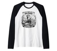 Uomo Questo Ragazzo Fa Il miglior Cibo Giapponese per Sushi lontra Maglia con Maniche Raglan