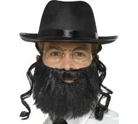 Uomo Rabbino Costume Kit Adulto Cappello Con Capelli Barba Occhiali Da Smiffys