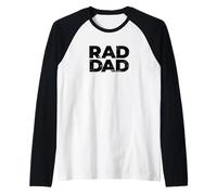 Uomo Rad Dad Cool Miglior Padre Citazione Dice Vintage Uomini in difficoltà Maglia con Maniche Raglan