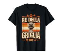Uomo Re della Griglia Papa Barbecue Design Maglietta