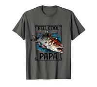 Uomo Reel Cool Papa Fish Joke - Funny Fishing Dad Festa del papà Maglietta