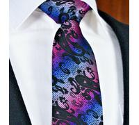 Uomo Regali New Blu Floreale & Nero Rosa Paisley Design Cravatta Tintura Simil