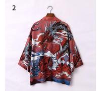 Uomo Rétro Giapponese Crane Motivo Kimono Cardigan Giacca Casual Yukata Top Moda