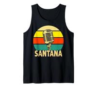 Uomo Santana Nome Retro Microfono Divertente Musica 80s Vintage Lovers Canotta