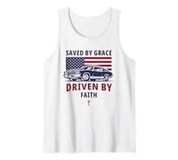 Uomo Saved by Grace, Driven by Faith - Men's Christian Muscle Car Canotta