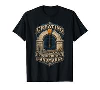 Uomo Scalpellino Creating Tomorrows Landmarks Maglietta con Stampa Grafica Economica