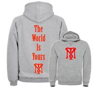 Uomo Scarface The World È Yours Cappuccio Tony Montana Gangsta Logo Film Mafia