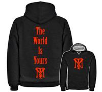 Uomo Scarface The World È Yours Cappuccio Tony Montana Gangsta Logo Film Mafia