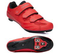 Uomo Scarpe da Ciclismo per Donna, Scarpe Peloton Compatibili con SPD Arc Look Delta, Rosso EU 47