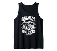 Uomo Sci Mai Sottovalutare Un Vecchio Ragazzo con Gli Sci papà Sciare Canotta