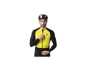 Uomo scott rc pro warm hybrid windstopper long sleeve giacca nero giallo