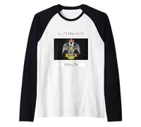Uomo Scottish Rite Mason 33rd AASR 33 etichette massoniche Tee Up Maglia con Maniche Raglan
