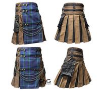 Uomo Scozzese Gotico Kilt Spirit Della Scozia Anteriore Grembiule Utilità Taglia