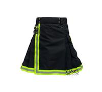 Uomo Scozzese Vigile Del Fuoco Nero Utilità Kilt Pompiere Tactical Kilt