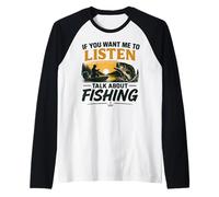 Uomo Se Vuoi Che ascolti Parla di Pesca Maglia con Maniche Raglan