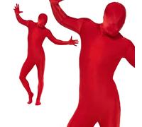 Uomo Seconda Pelle Rosso Body Full Body Lycra Costume da Festa M-XL