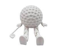 Uomo seduto da golf articolato, con design creativo del modello, 6,7 x 7,3 x 4 cm, modello articolato a forma di pallina da golf, action figure stampata in 3D, posizionamento versatile, per bambini