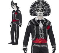 Uomo Senor Giorno Dei Morti Costume Halloween Scheletro Vestito Nuovo