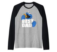 Uomo Sesame Street Father's Day Cookie Monster Best Dad Maglia con Maniche Raglan