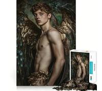 Uomo sexy - Figura angelica con ali di pavone Puzzle da 1000 pezzi per adolescenti Sviluppo delle capacità cognitive Tempo libero Bordo preciso Regalo premuroso 38x52cm