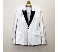 Uomo Similpelle Giacca Top Bavero Palco Clubwear Costume Punk