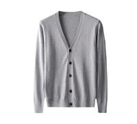 Uomo Slim Girocollo Manica Lunga Stand Up Collare Cerniera Cardigan Casual Base Coat Maglione Leggero Uomo, Grigio, XL