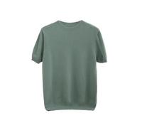 Uomo Solido Slim Fit Maglione Sciolto Maglia Pullover Girocollo Casual Maniche Corte T-Shirt, Turchese En8, M
