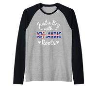 Uomo Solo un ragazzo con radici islandesi Islanda Ragazzi Uomini Maglia con Maniche Raglan
