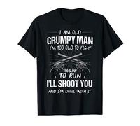 Uomo Sono Old Grumpy Man I'm Too Old To Fight Gift Maglietta