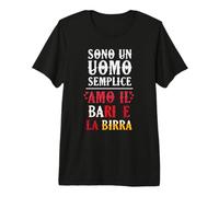 Uomo Sono Un Uomo Semplice Amo Il Bari e La Birra Maglietta Premium