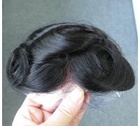 Uomo Sostituzione Sistema Parrucchino capelli Capello umano ondulato pizzo pelle
