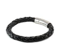 Uomo Spesso Braccialetto pelle Con Acciaio Inox Trigger Chiusura-Colore Scelta